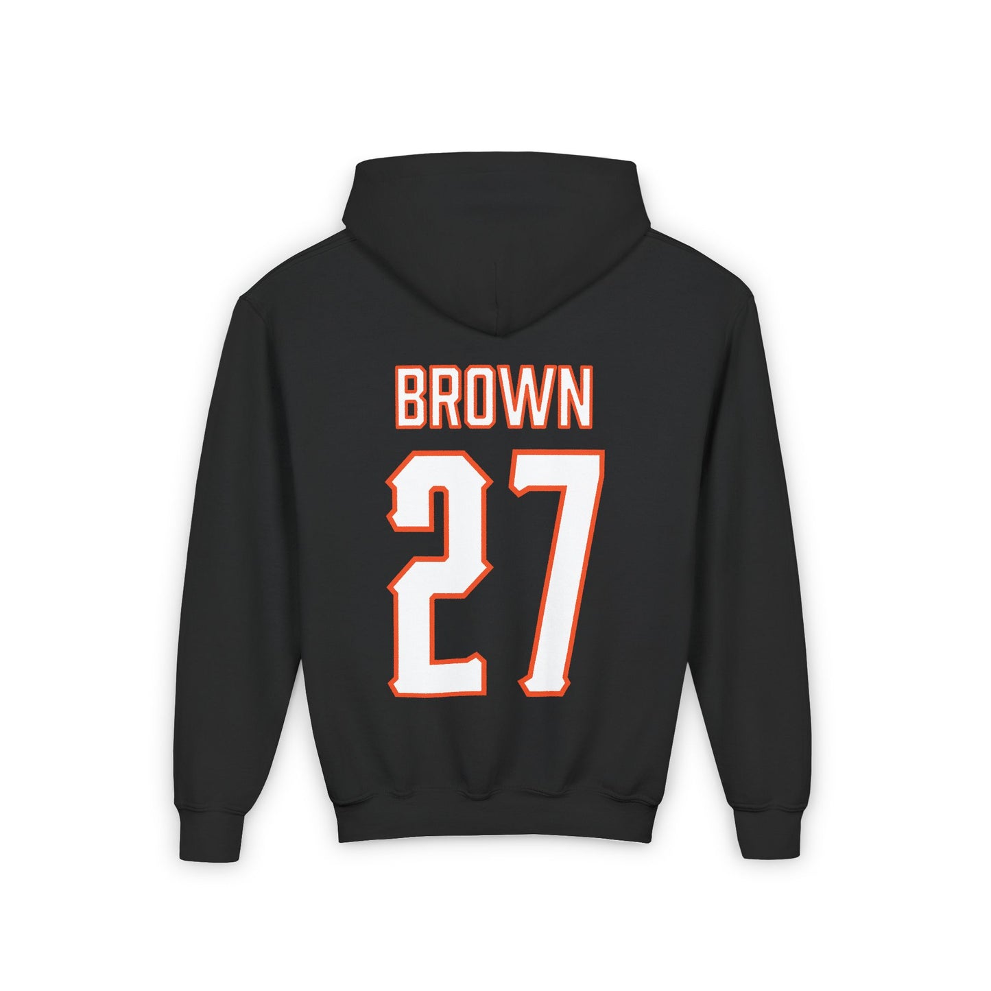 Youth Matthew Brown #27 Cursive Cowboys Hoodie