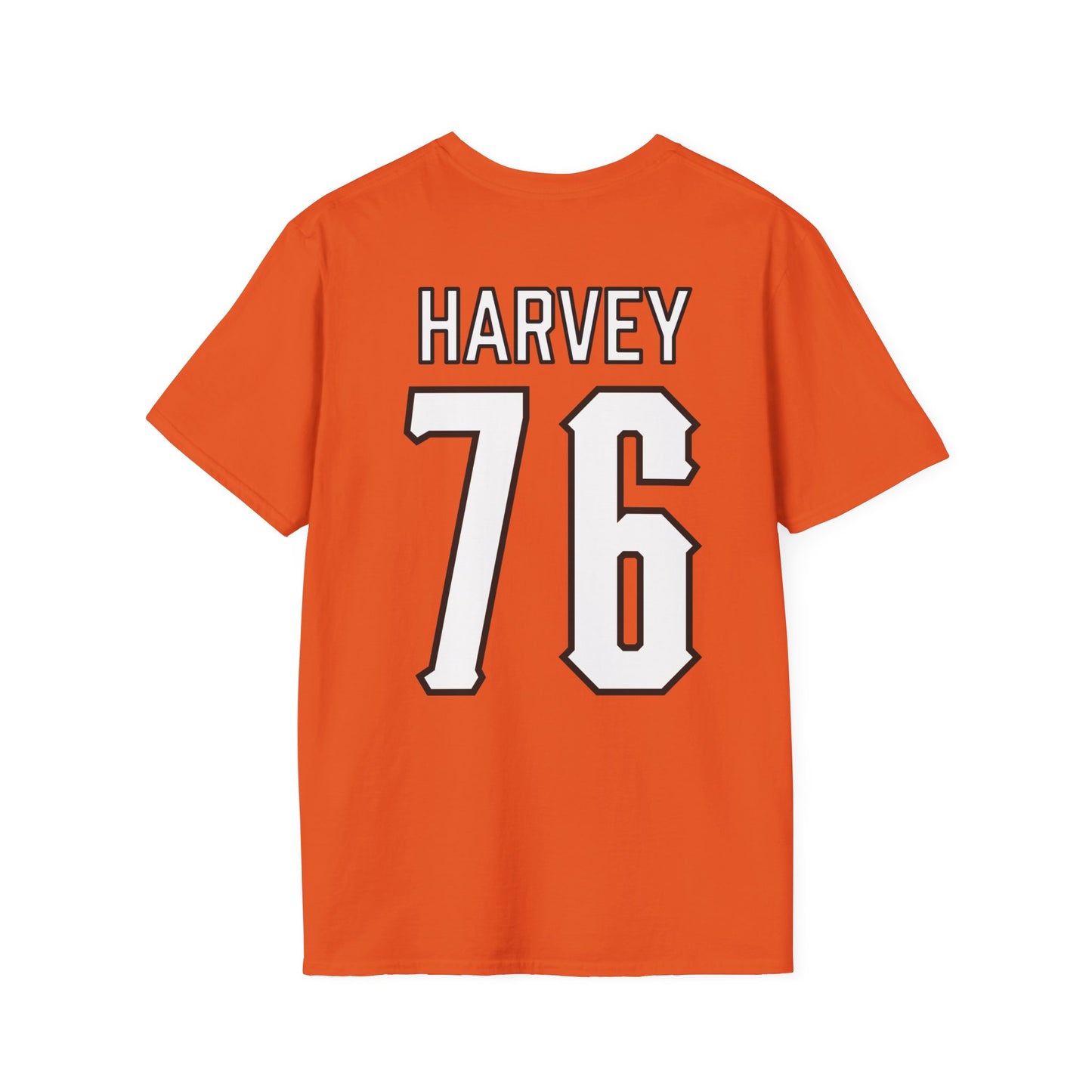 Calvin Harvey #76 Orange Pokes T-Shirt