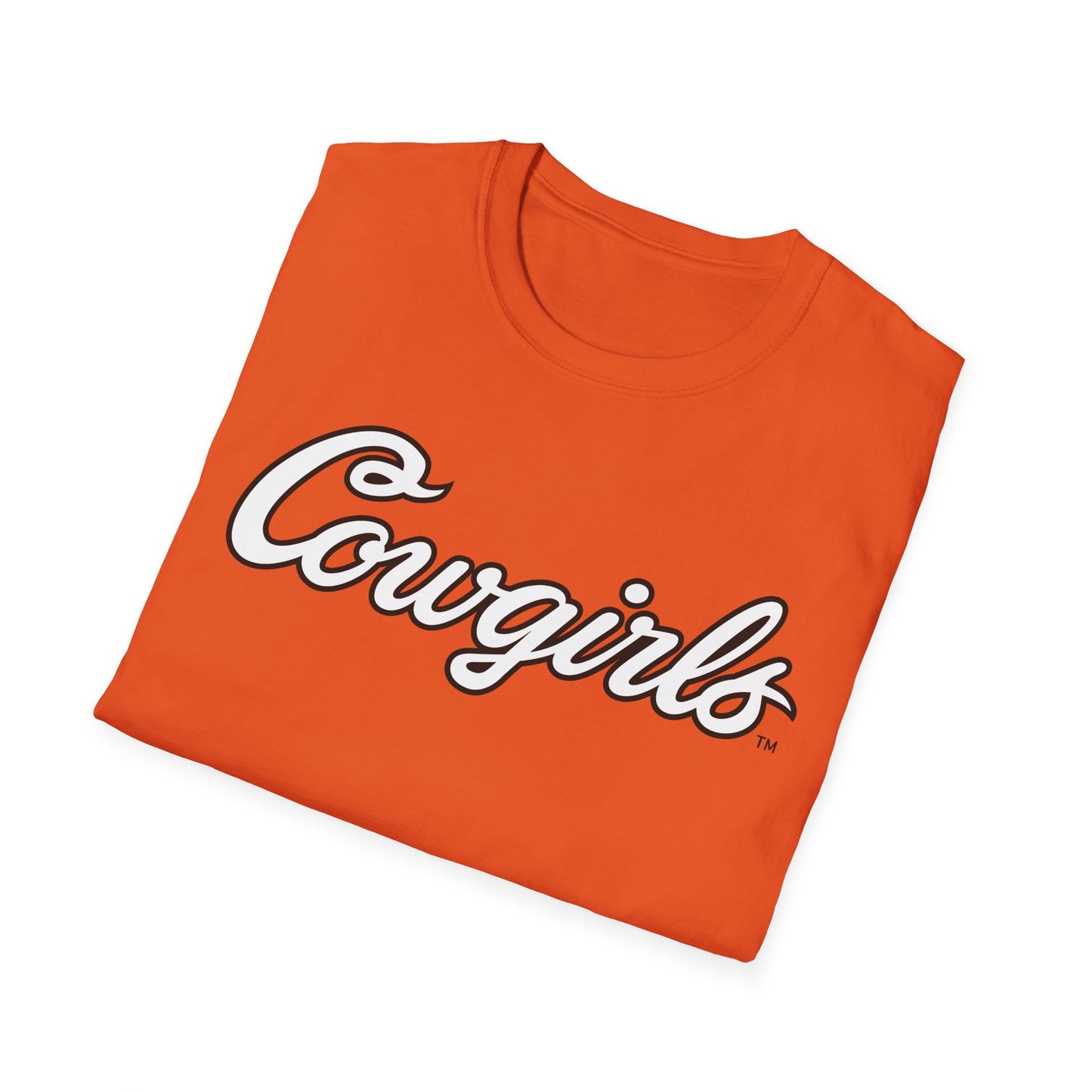 Tara Vandewater #42 Orange Cursive Cowgirls T-Shirt