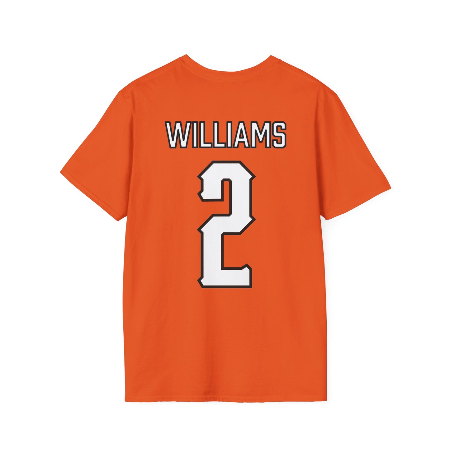 Mabry Williams #2 Orange Cursive Cowgirls T-Shirt