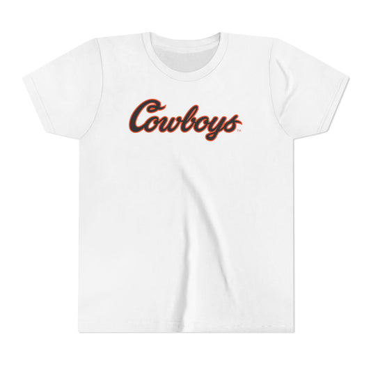 Youth Charlie Carter #34 Cursive Cowboys T-Shirt