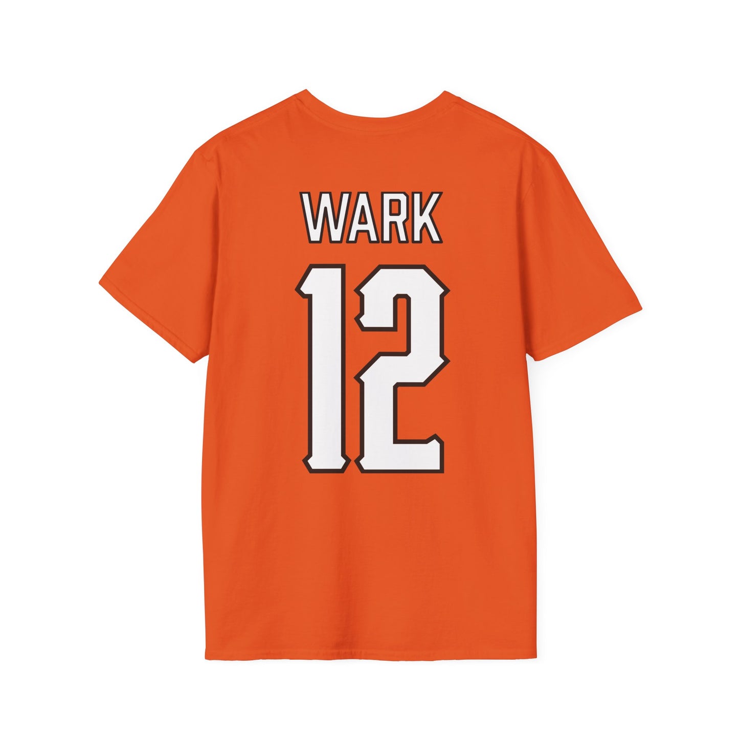 Micaela Wark #12 Orange Cursive Cowgirls T-Shirt