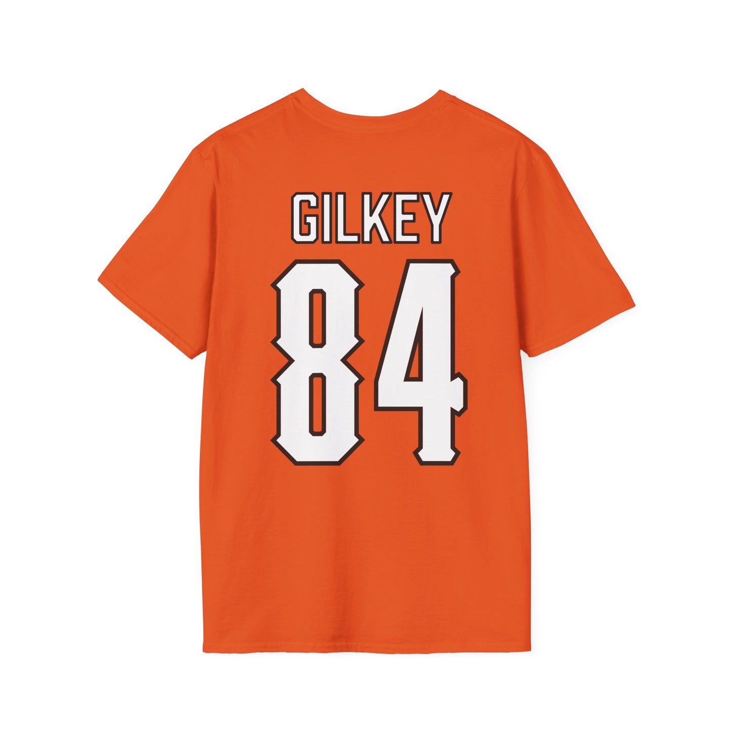 Mason Gilkey #84 Orange Cursive Cowboys T-Shirt