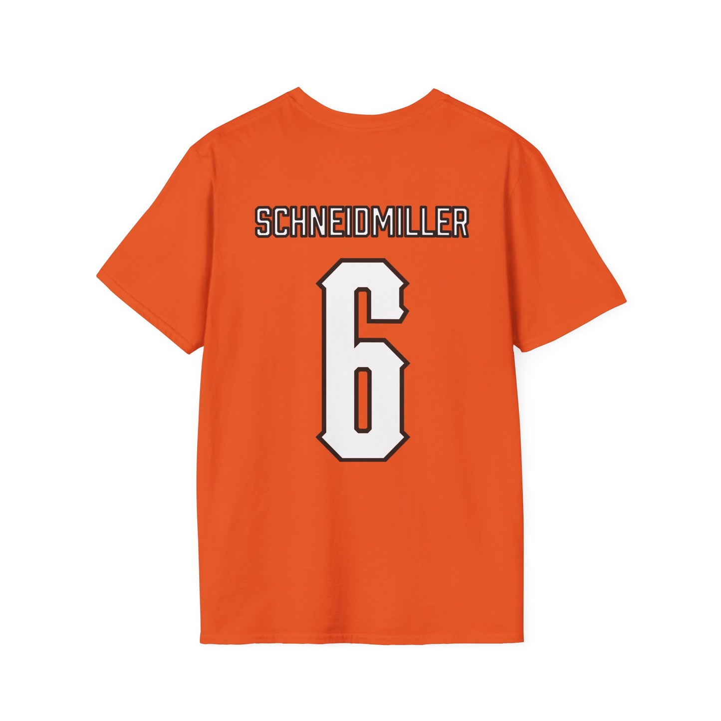 Audrey Schneidmiller #6 Orange Cursive Cowgirls T-Shirt