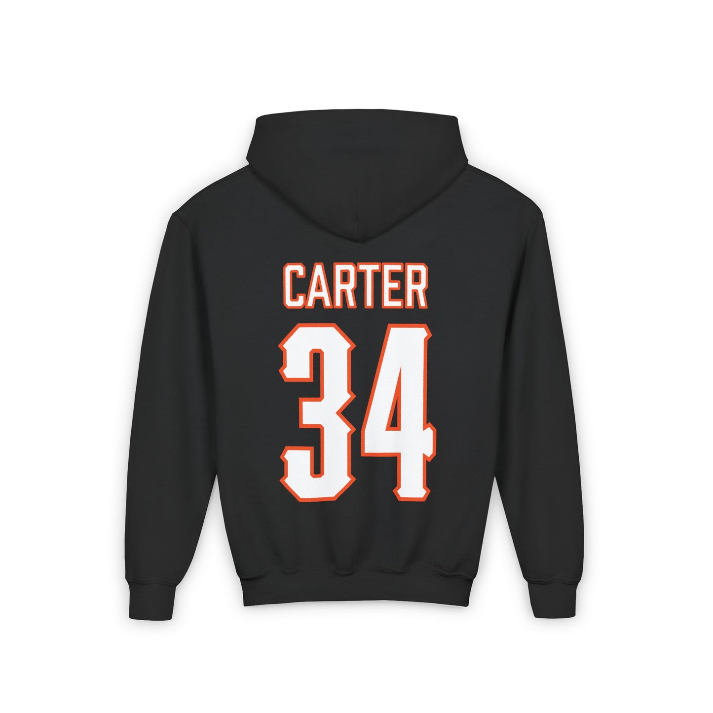 Youth Charlie Carter #34 Cursive Cowboys Hoodie