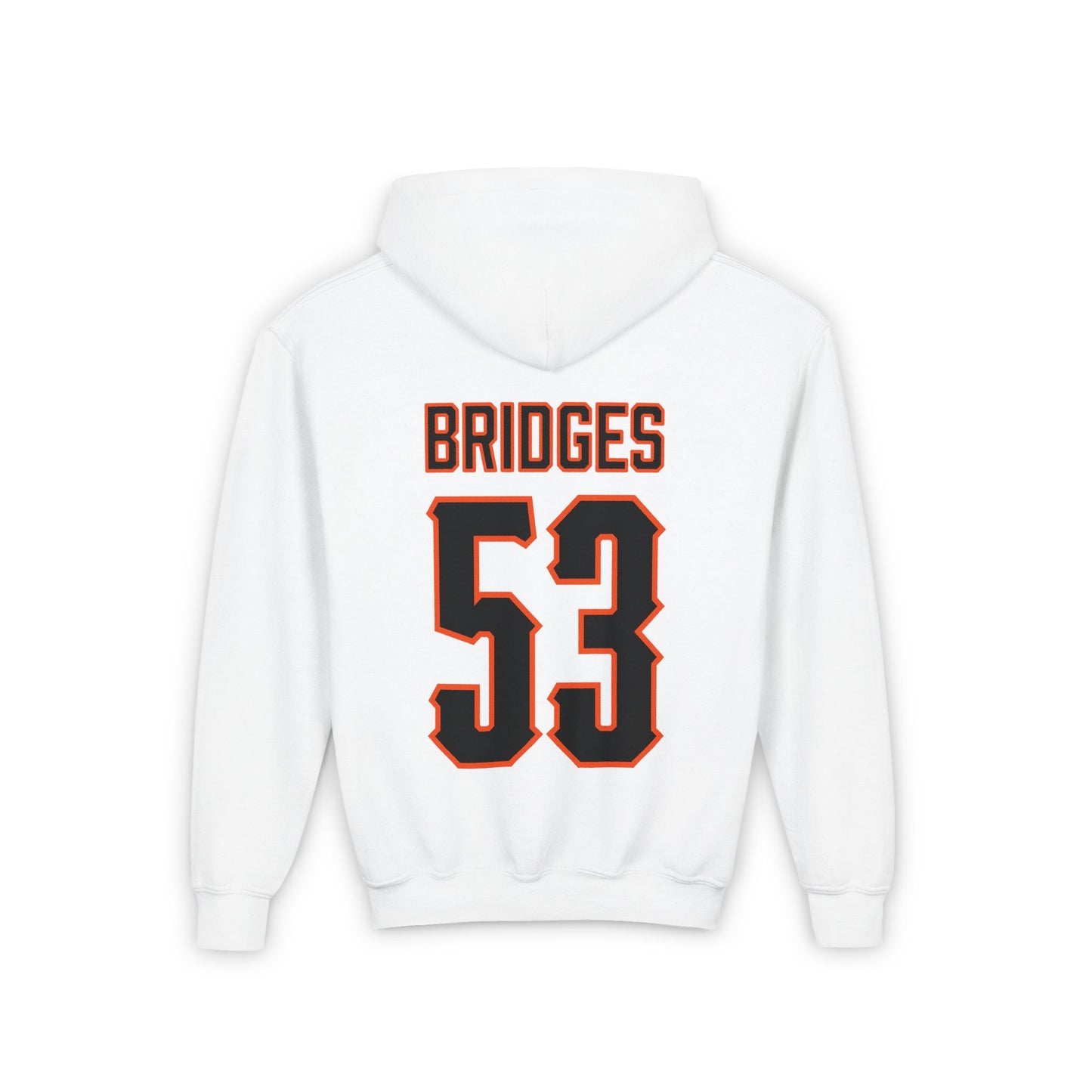 Youth Bowen Bridges #53 Cursive Cowboys Hoodie