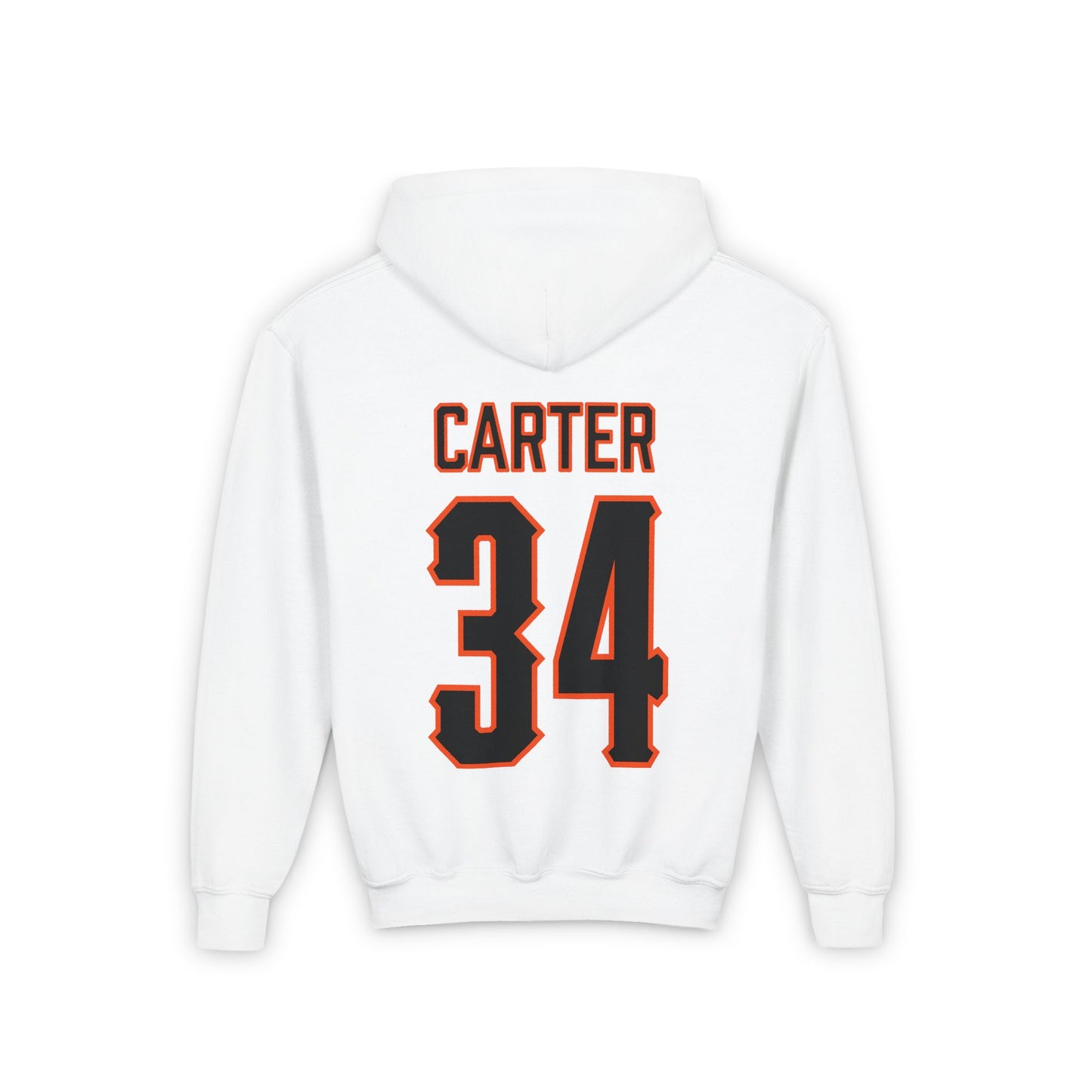 Youth Charlie Carter #34 Cursive Cowboys Hoodie