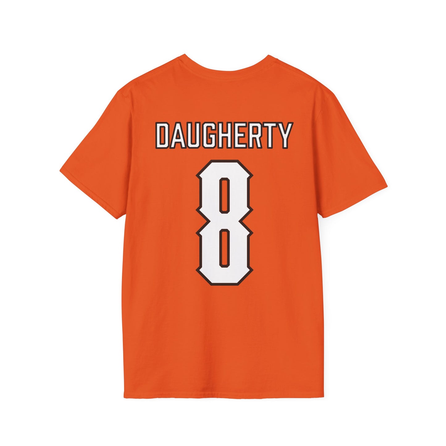 Ian Daugherty #8 Orange Cursive Cowboys T-Shirt