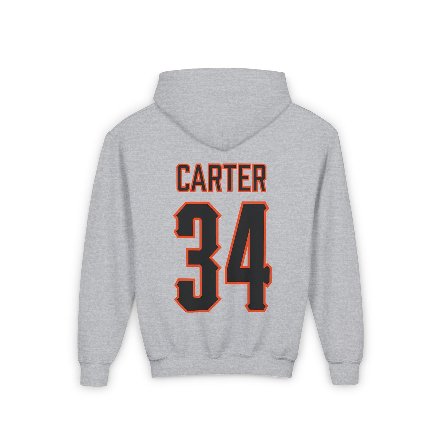 Youth Charlie Carter #34 Cursive Cowboys Hoodie