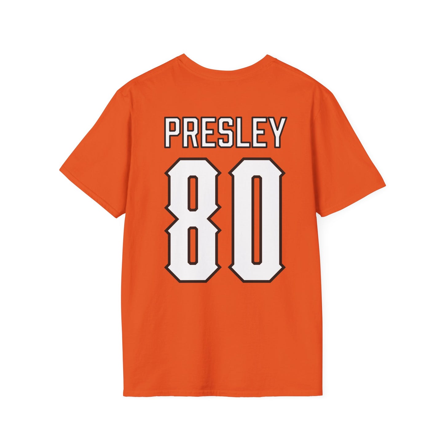 Brennan Presley #80 Orange Cursive Cowboys T-Shirt