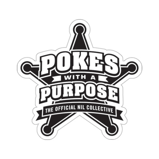 Pokes With A Purpose Sticker Black and White