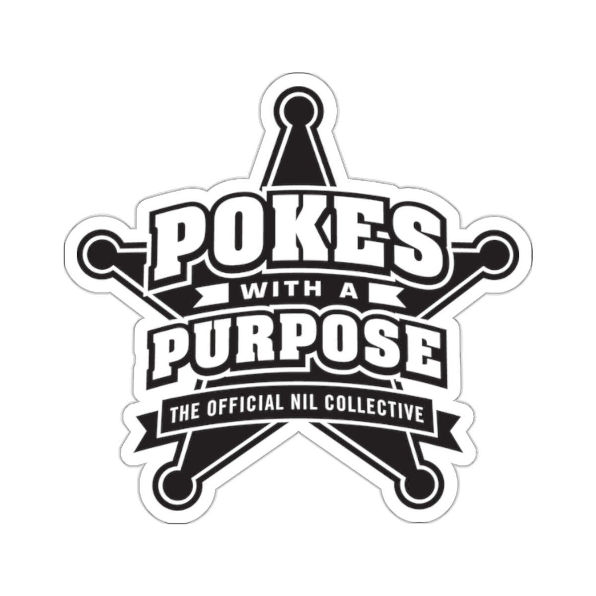 Pokes With A Purpose Sticker Black and White