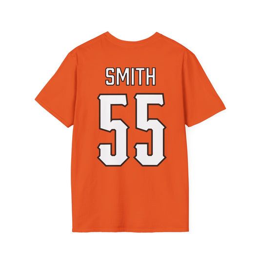 C.J. Smith #55 Orange Cursive Cowboys T-Shirt