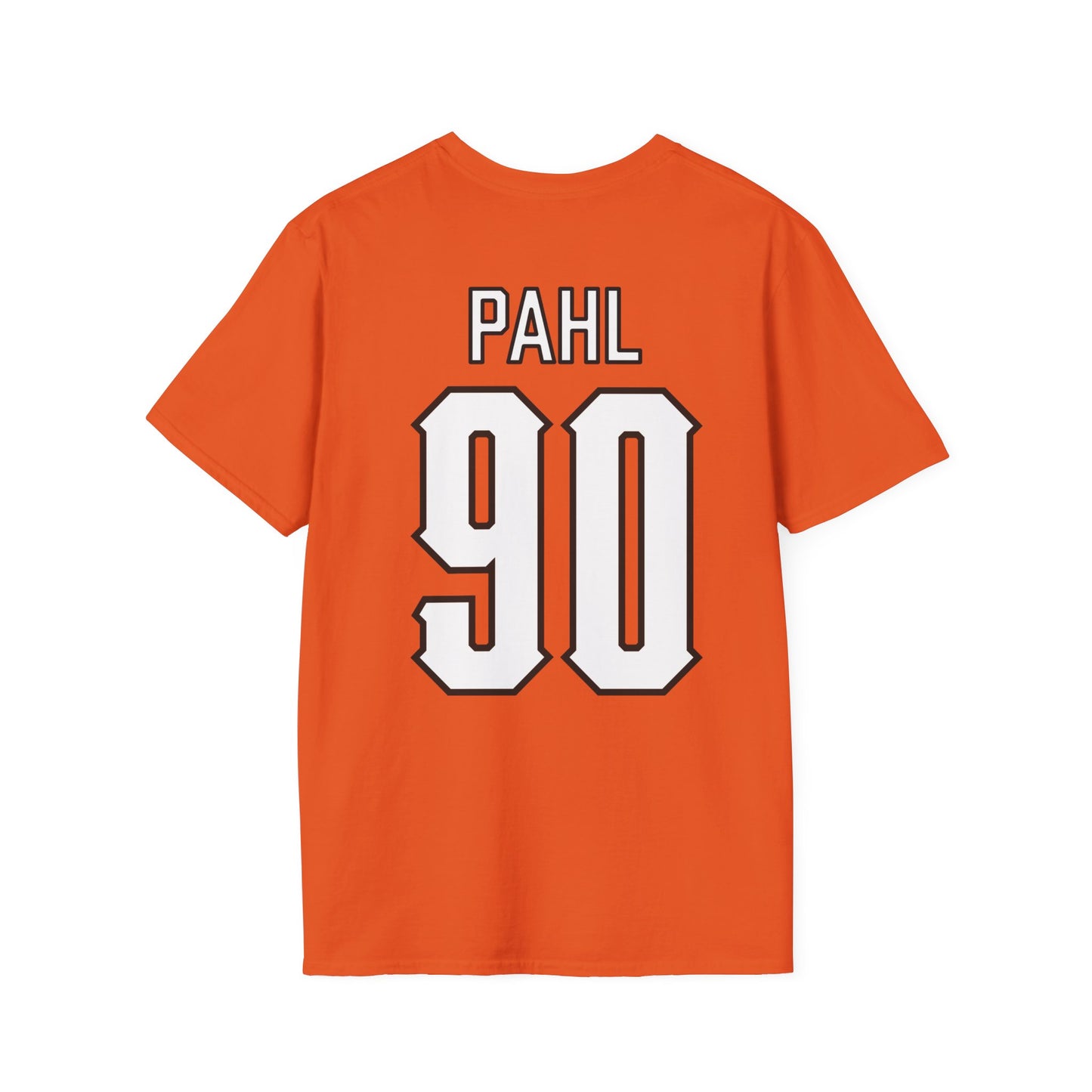 Wes Pahl #90 Orange Cursive Cowboys T-Shirt