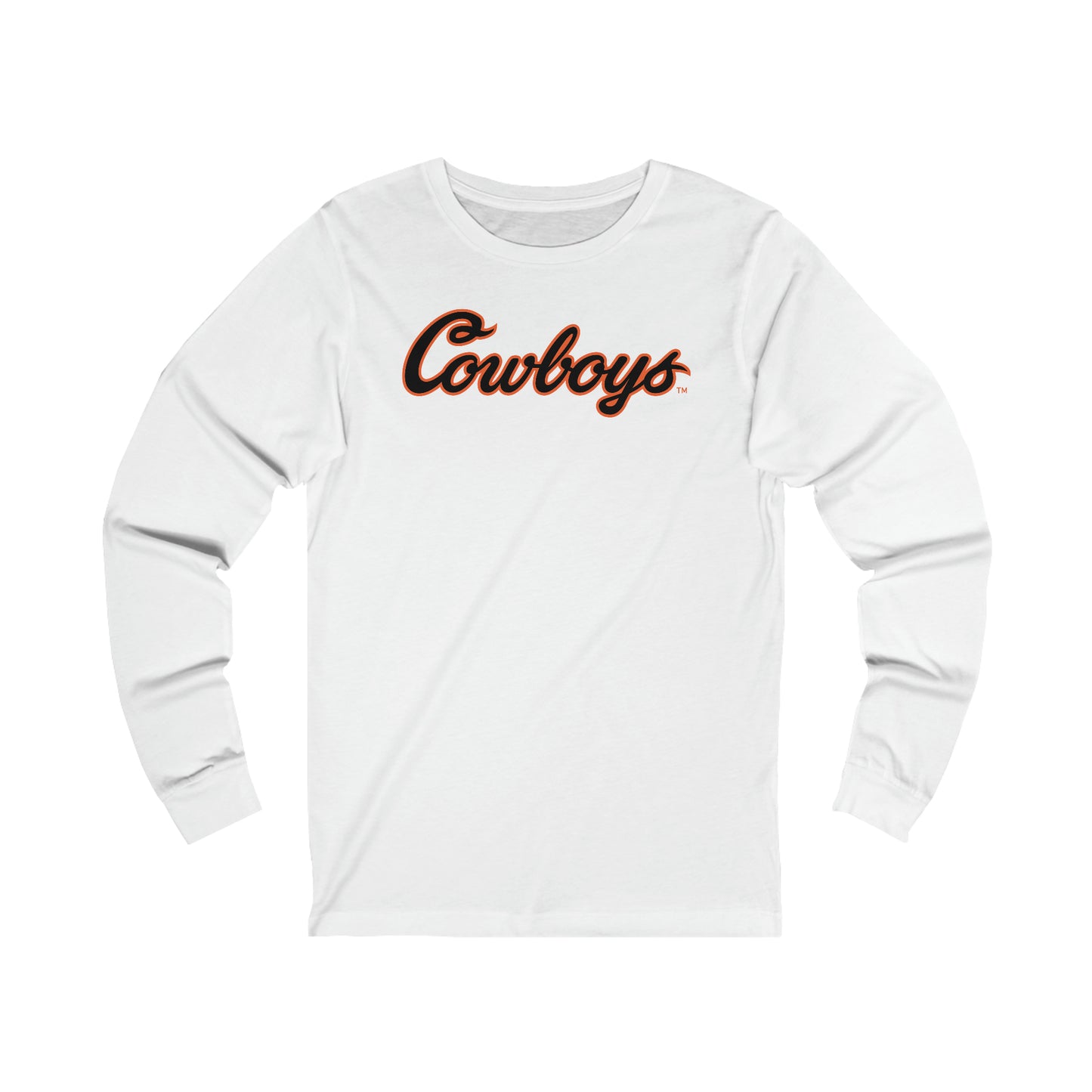 AJ Ridener #90 Cursive Cowboys Long Sleeve T-Shirt