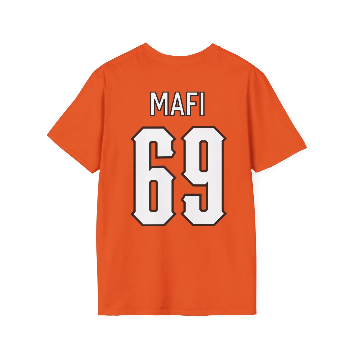 Nuku Mafi #69 Orange Cursive Cowboys T-Shirt