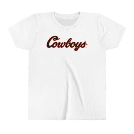Youth Jakobe Sanders #75 Cursive Cowboys T-Shirt