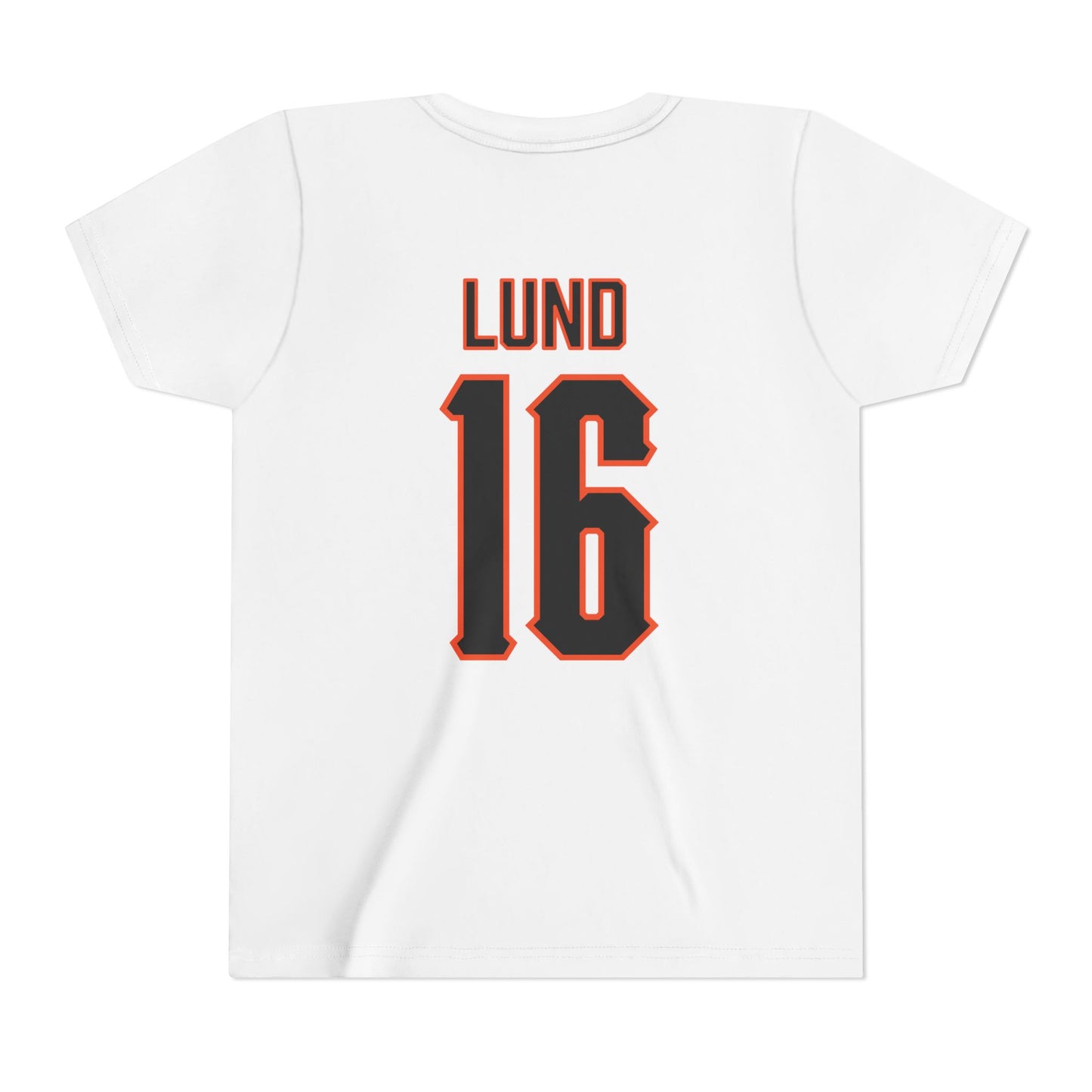 Youth Ethan Lund #16 Cursive Cowboys T-Shirt