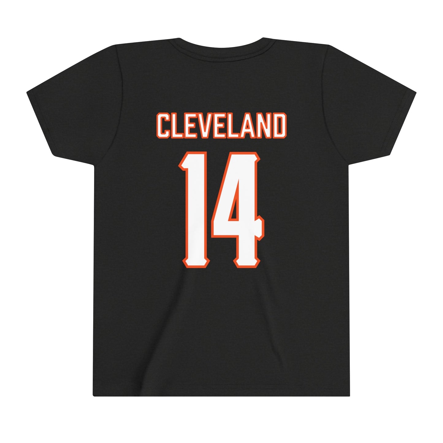 Youth Landyn Cleveland #14 Cursive Cowboys T-Shirt