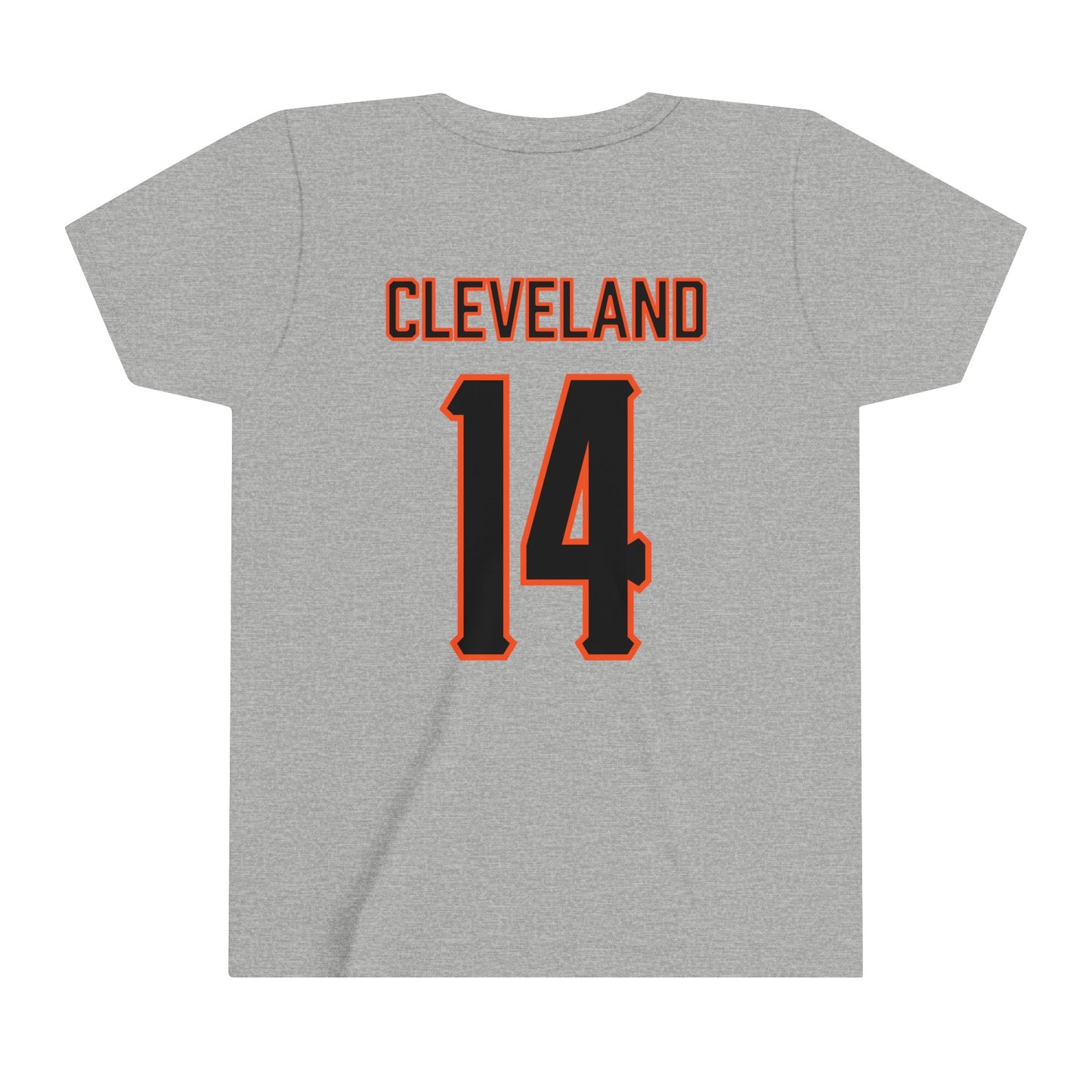 Youth Landyn Cleveland #14 Cursive Cowboys T-Shirt