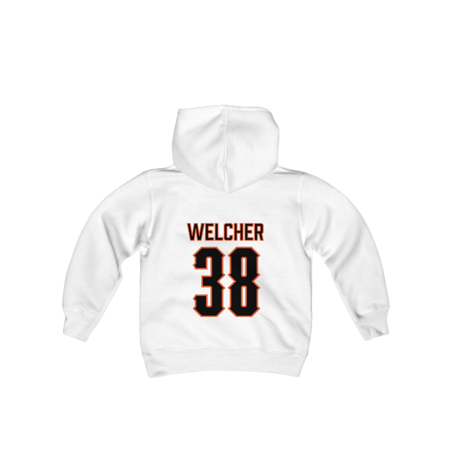 Youth Kade Welcher #38 Cursive Cowboys Hoodie