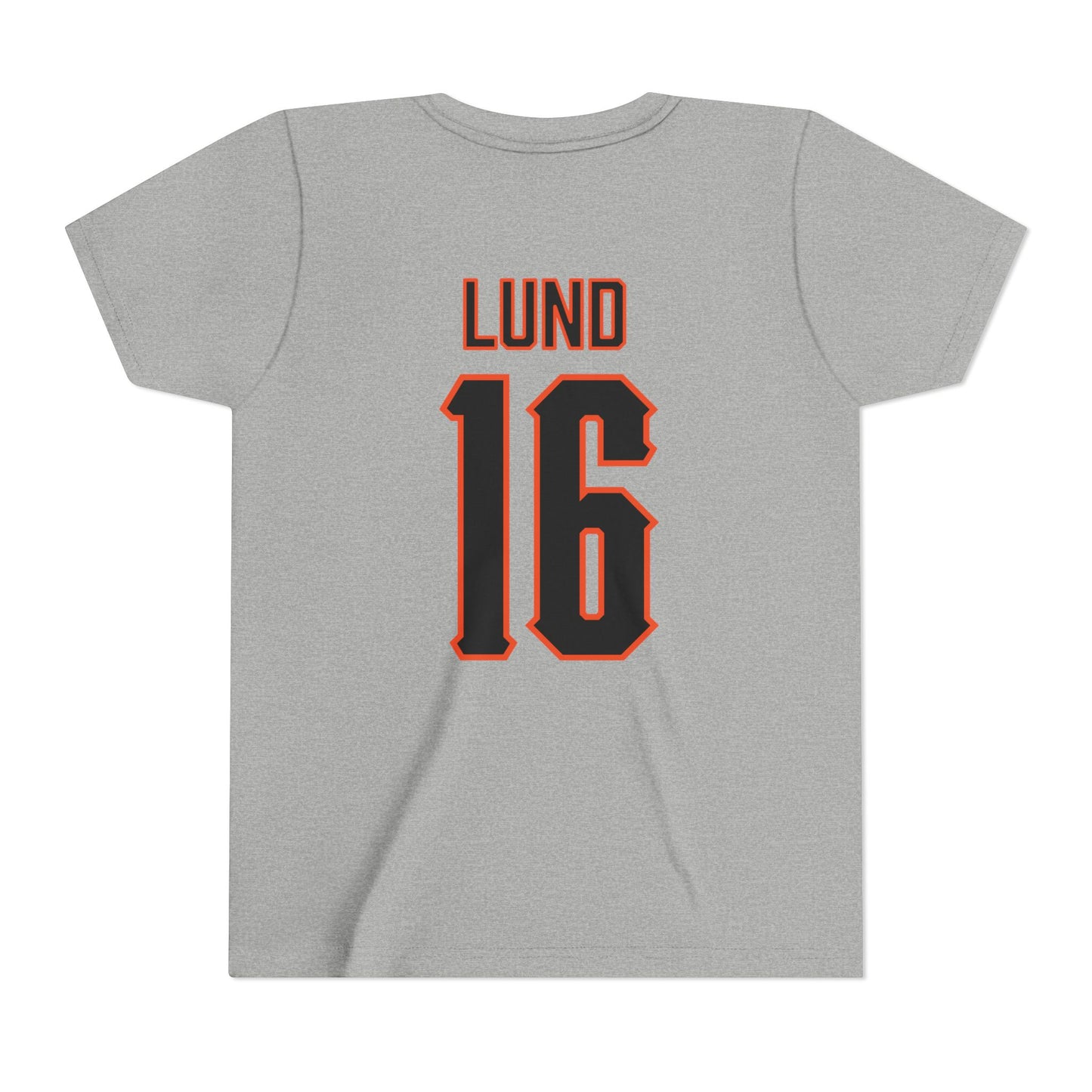 Youth Ethan Lund #16 Cursive Cowboys T-Shirt