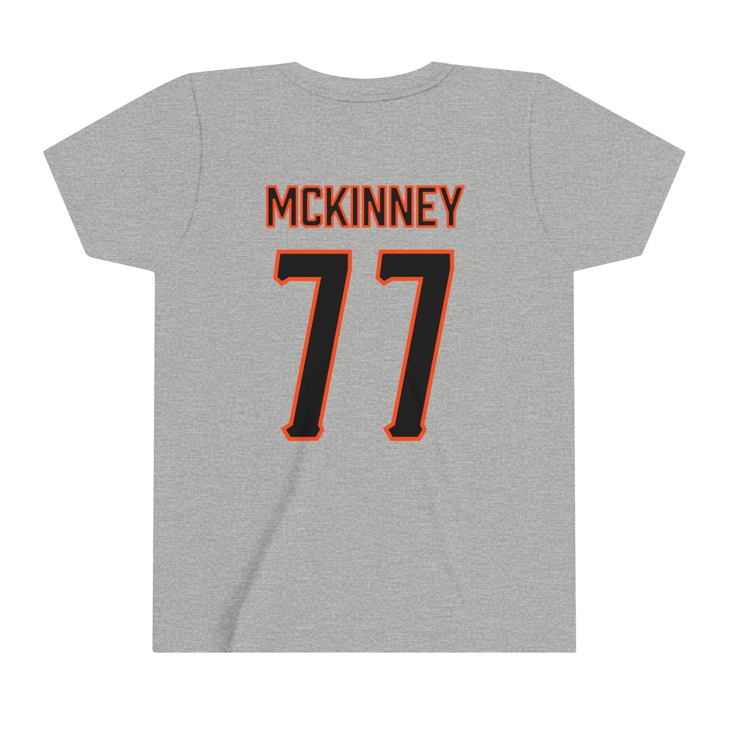 Youth Noah McKinney #77 Cursive Cowboys T-Shirt