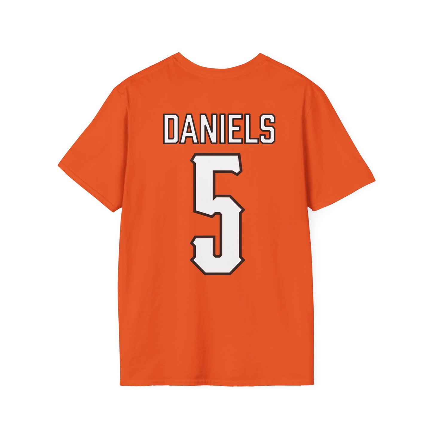 Kendal Daniels #5 Orange Cursive Cowboys T-Shirt