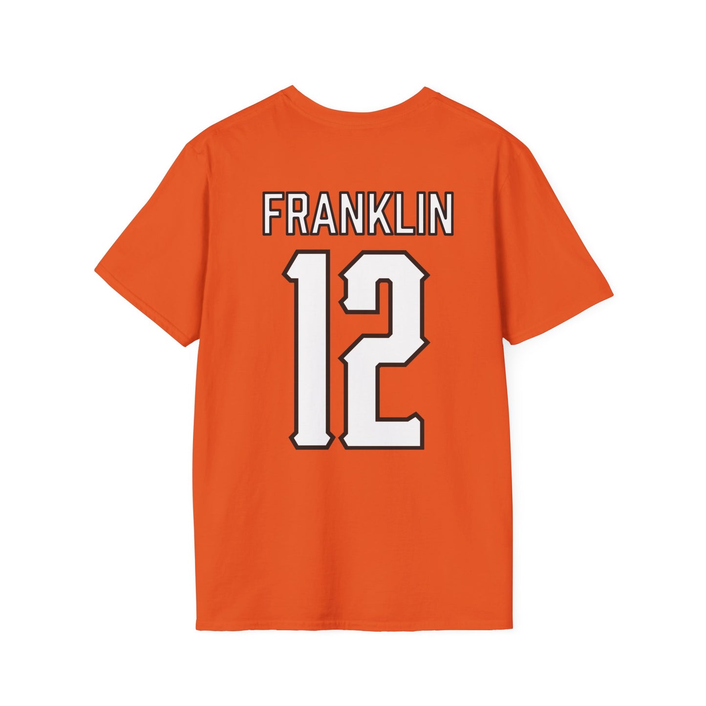 Kam Franklin #12 Orange Cursive Cowboys T-Shirt