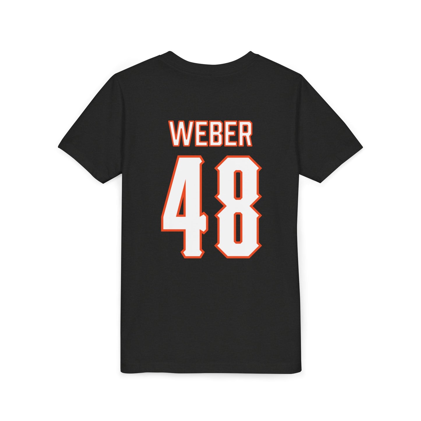 Youth Aaron Weber #48 Cursive Cowboys T-Shirt