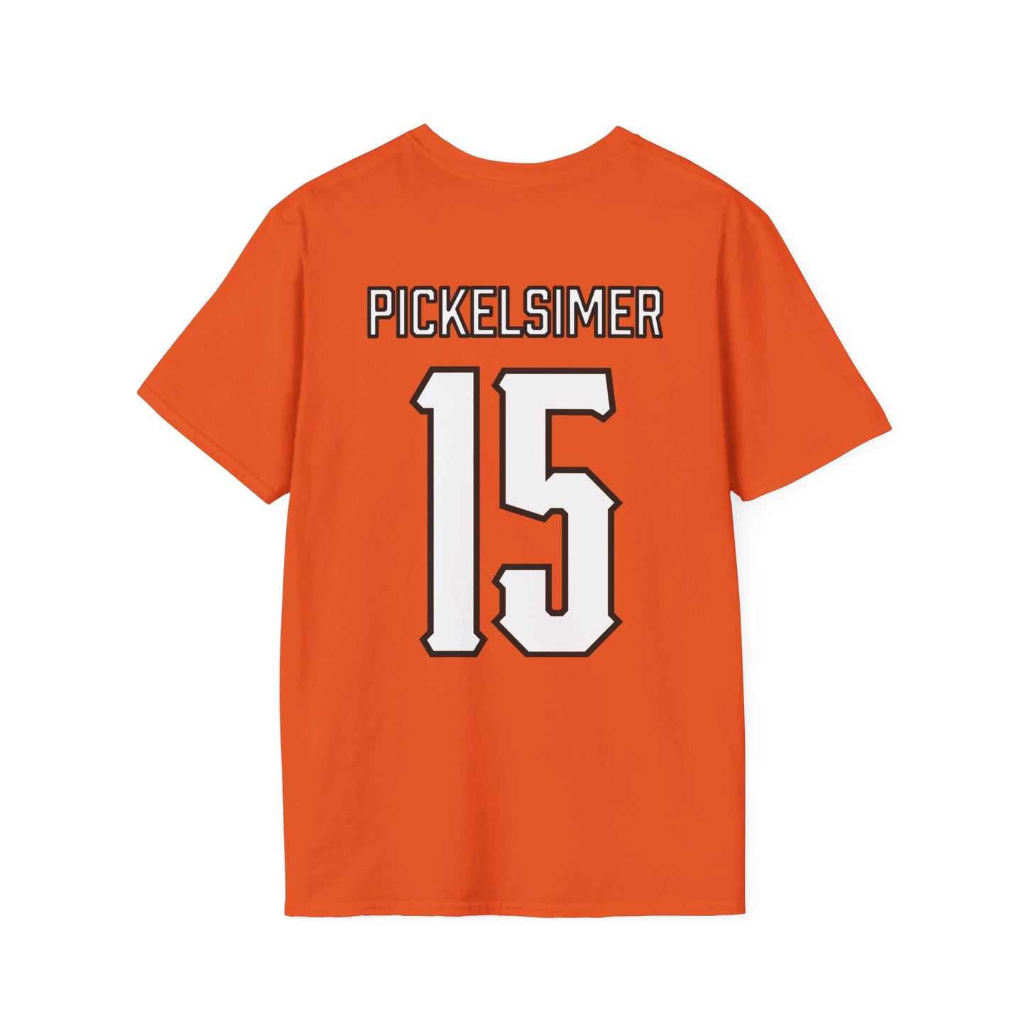 Logan Pickelsimer #15 Orange Cursive Cowgirls T-Shirt