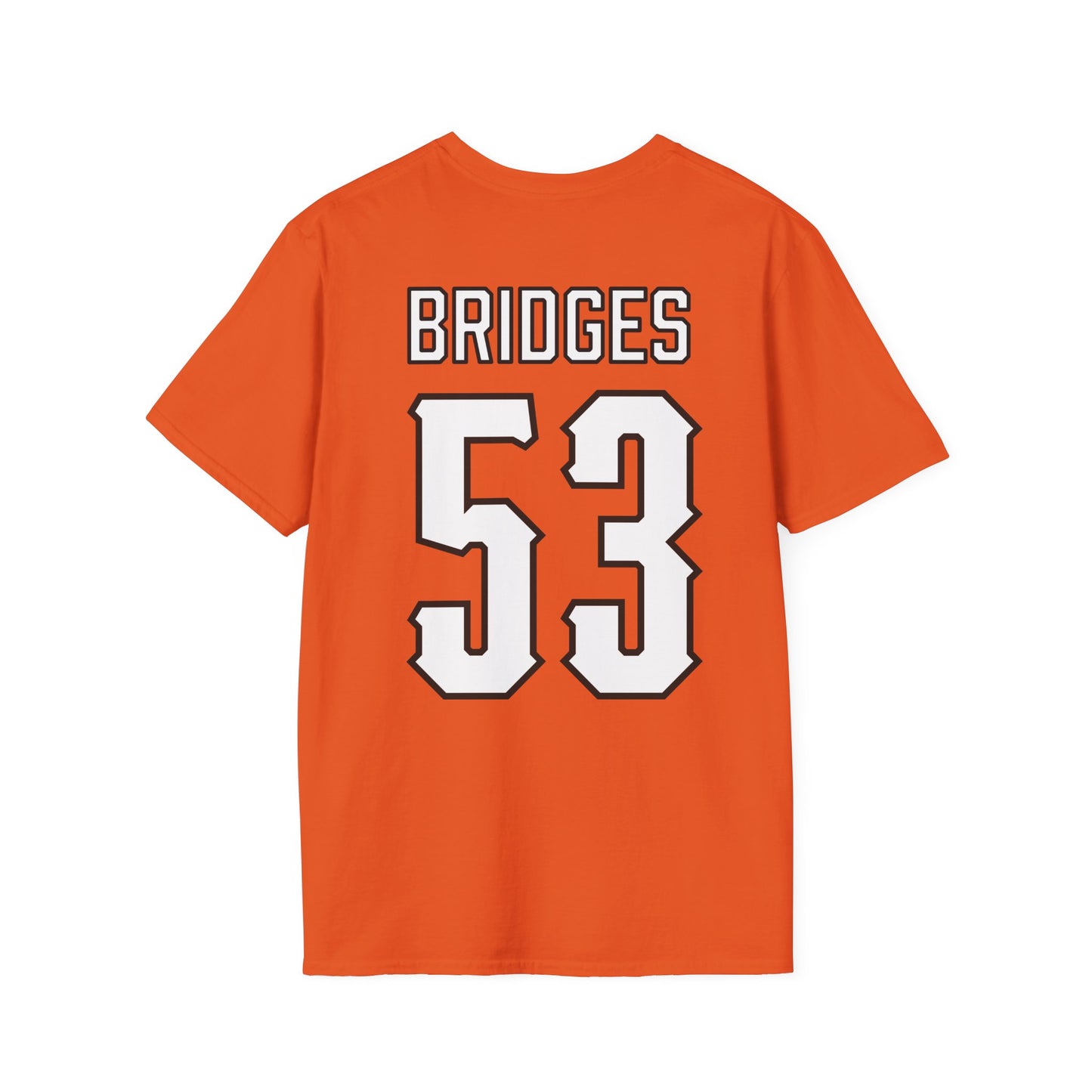 Bowen Bridges #53 Orange Cursive Cowboys T-Shirt