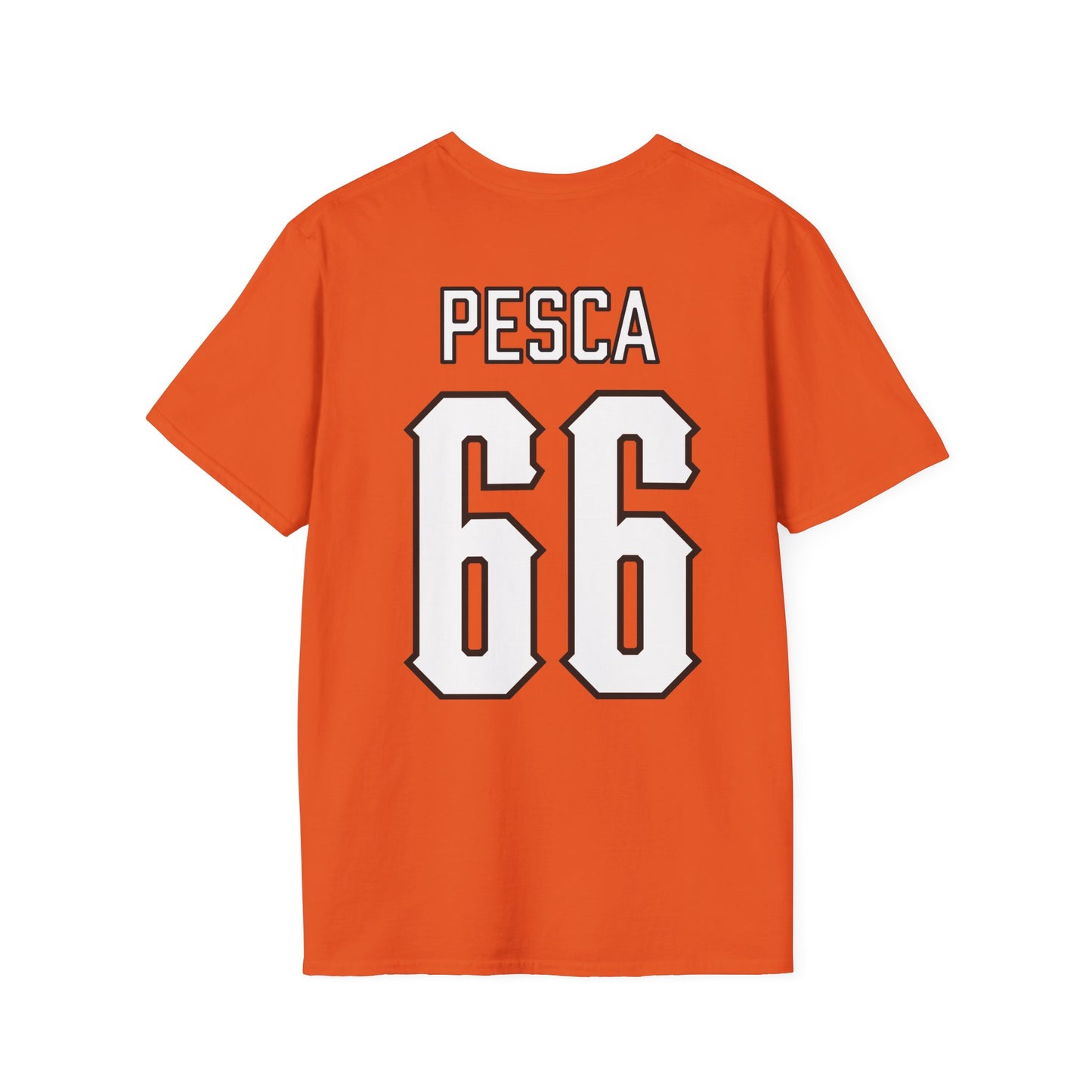 M Pesca #66 Orange Cursive Cowboys T-Shirt