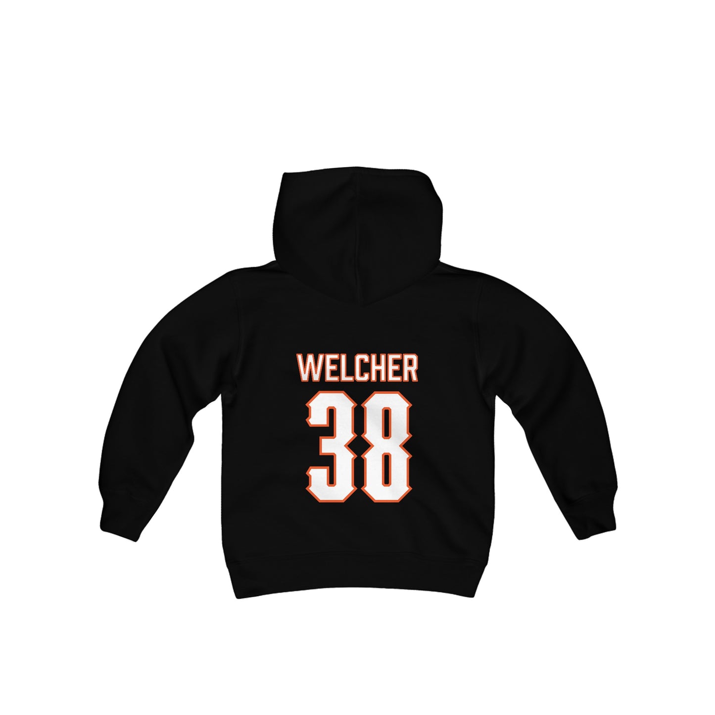 Youth Kade Welcher #38 Cursive Cowboys Hoodie