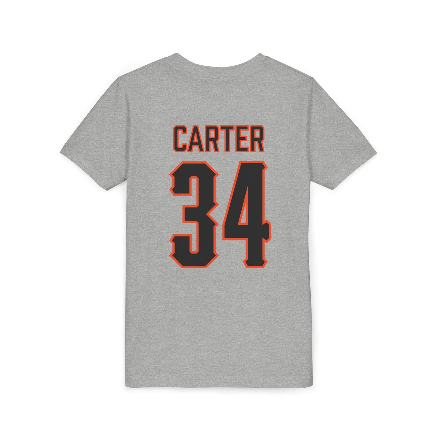 Youth Charlie Carter #34 Cursive Cowboys T-Shirt