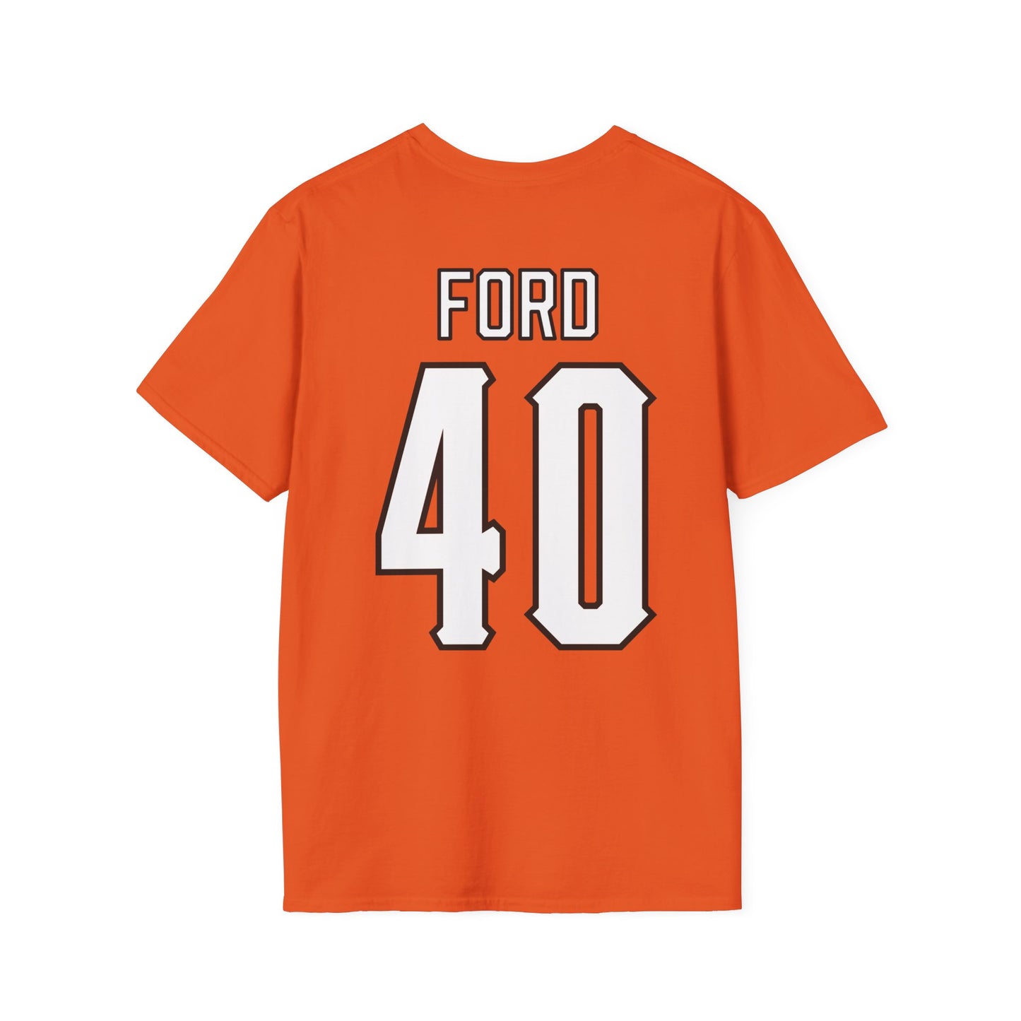 Josh Ford #40 Orange Cursive Cowboys T-Shirt