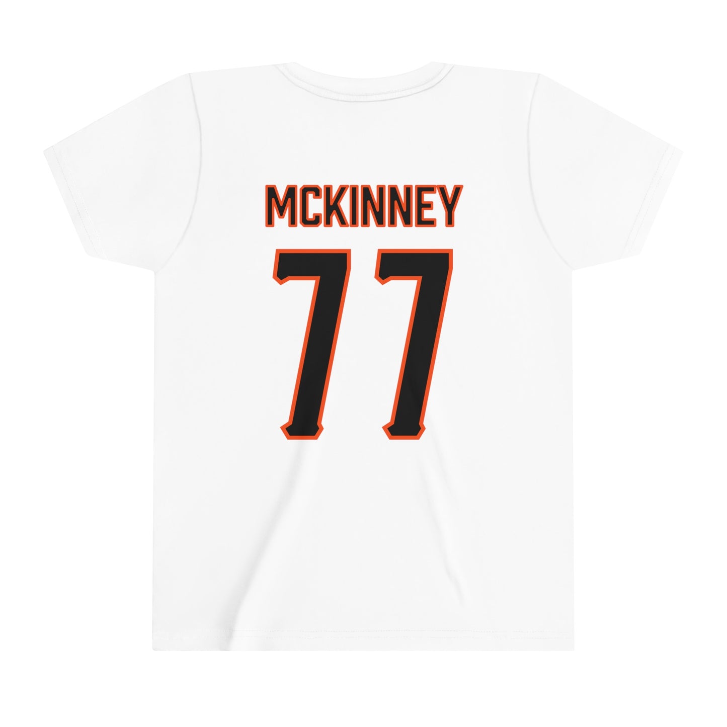 Youth Noah McKinney #77 Cursive Cowboys T-Shirt