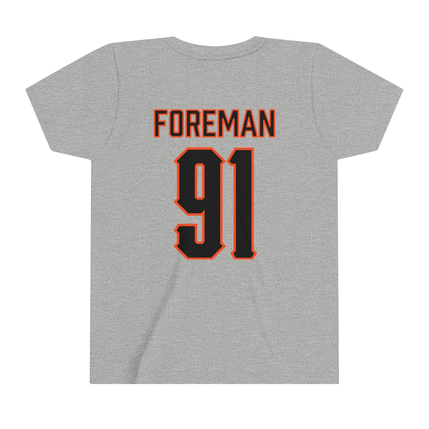 Youth Jaedon Foreman #91 Cursive Cowboys T-Shirt