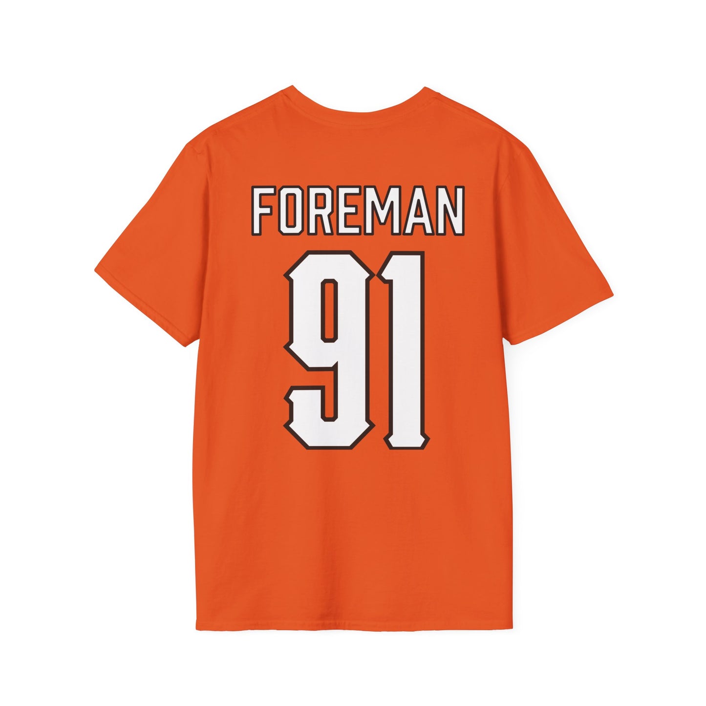 Jaedon Foreman #91 Orange Cursive Cowboys T-Shirt