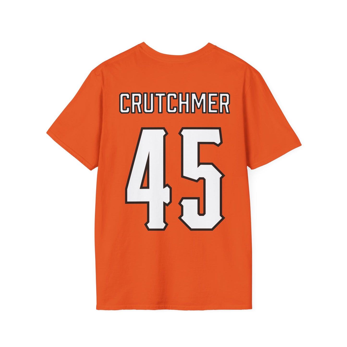 Justin Crutchmer #45 Orange Cursive Cowboys T-Shirt