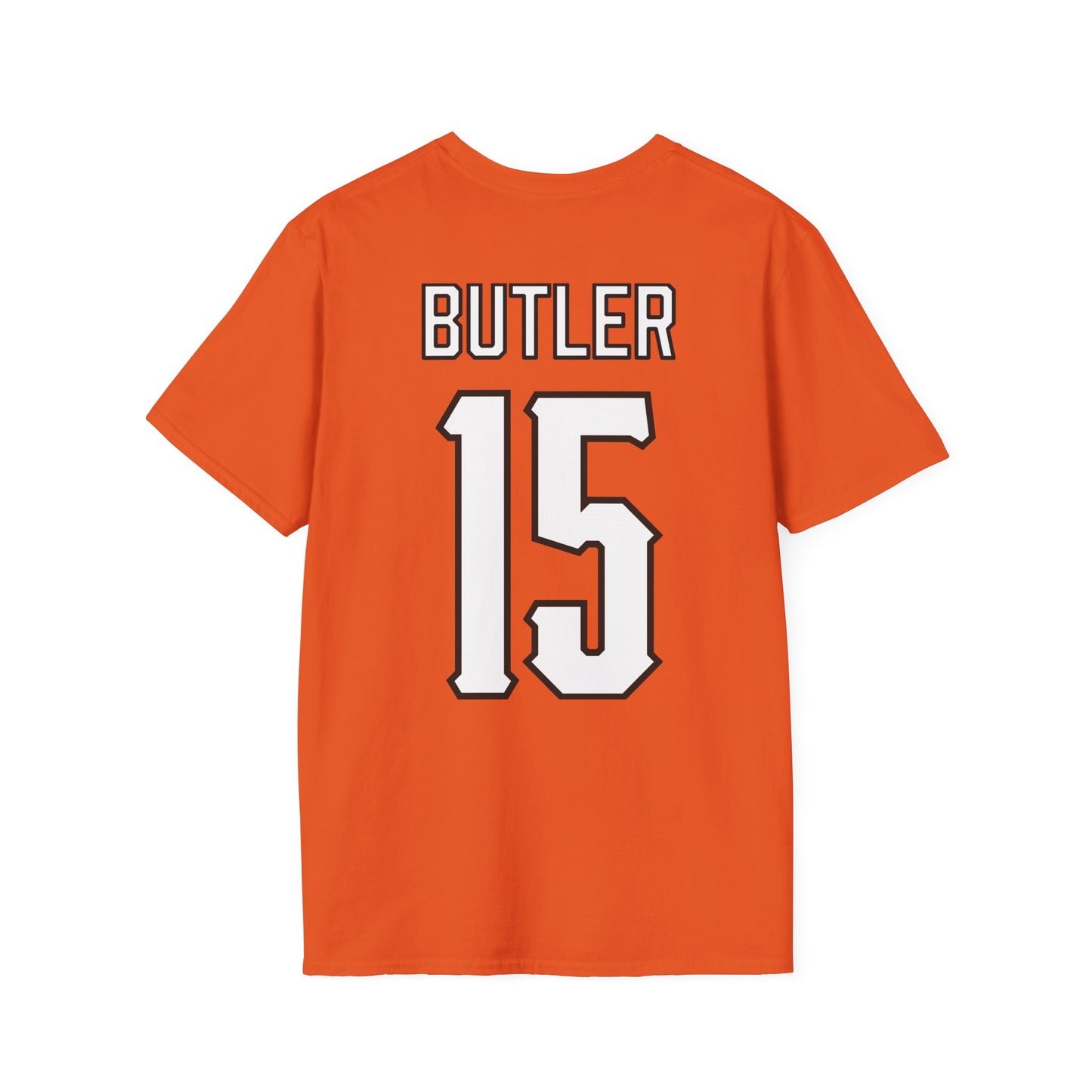 Brenna Butler #15 Orange Cursive Cowgirls T-Shirt