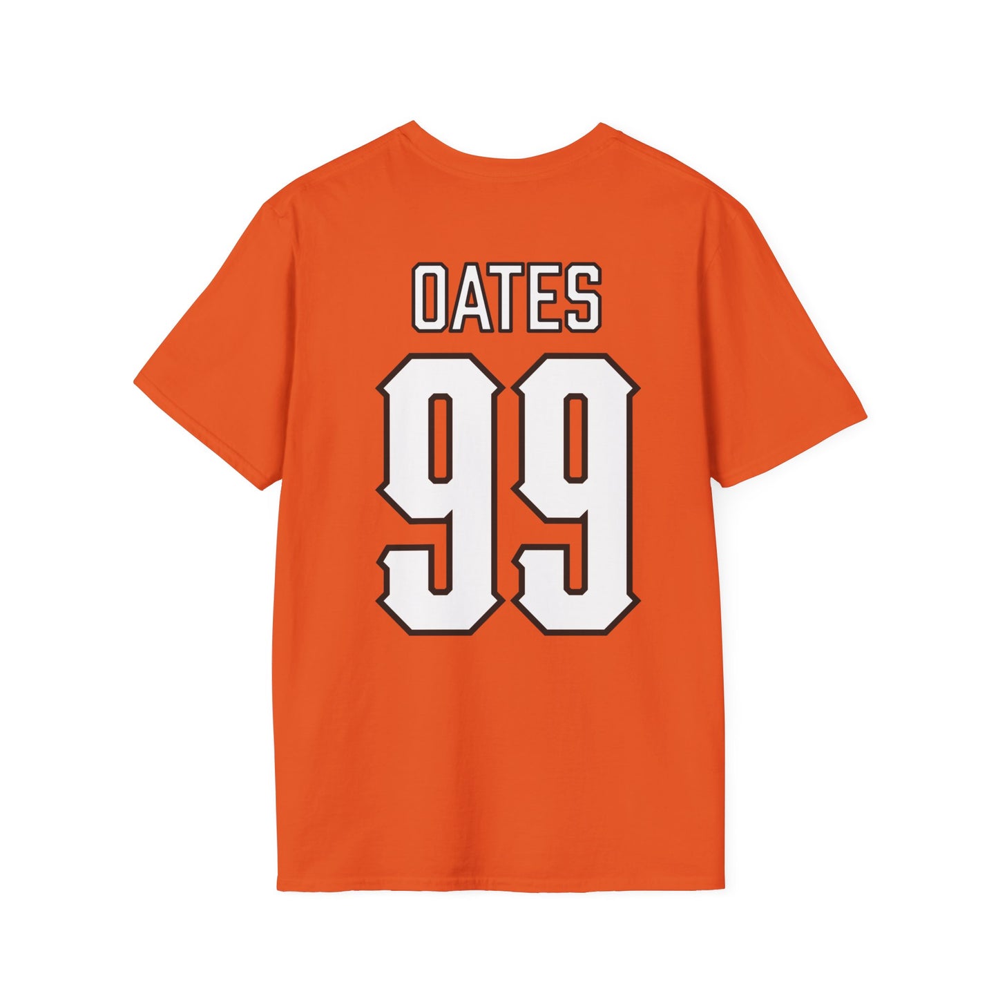 Iman Oates #99 Orange Cursive Cowboys T-Shirt