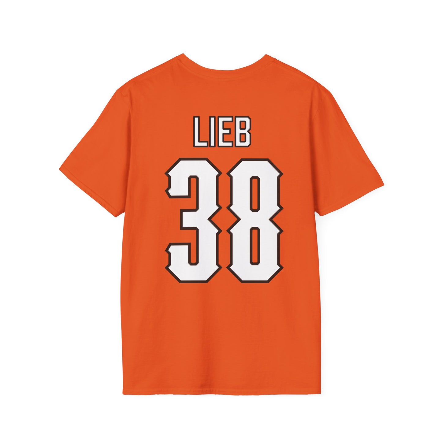 Thomas Lieb #38 Orange Cursive Cowboys T-Shirt