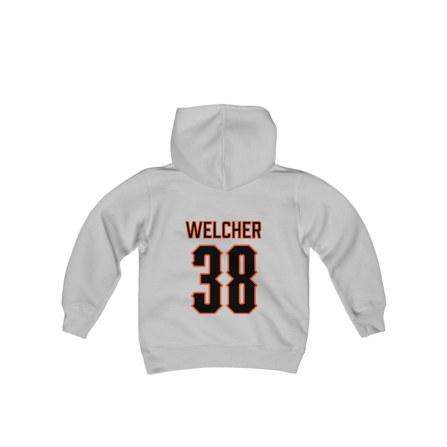 Youth Kade Welcher #38 Cursive Cowboys Hoodie