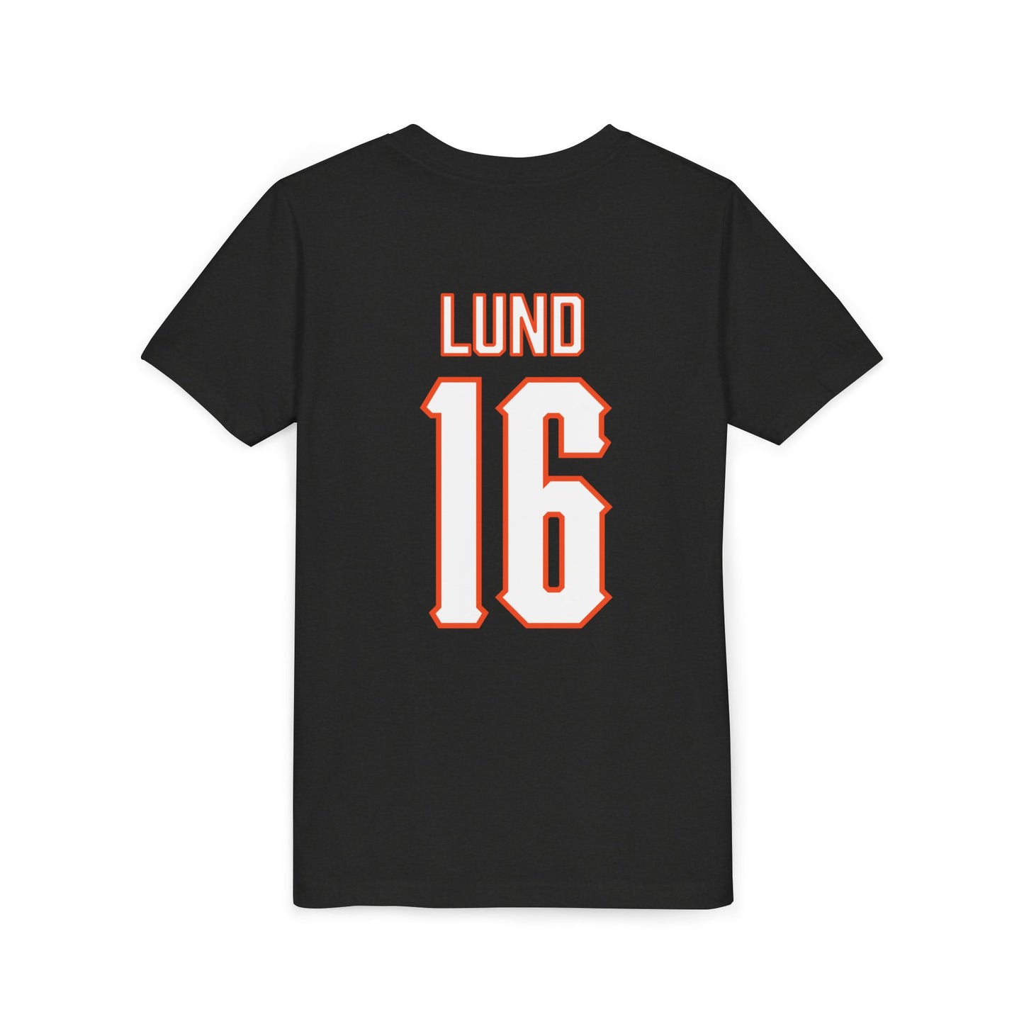 Youth Ethan Lund #16 Cursive Cowboys T-Shirt