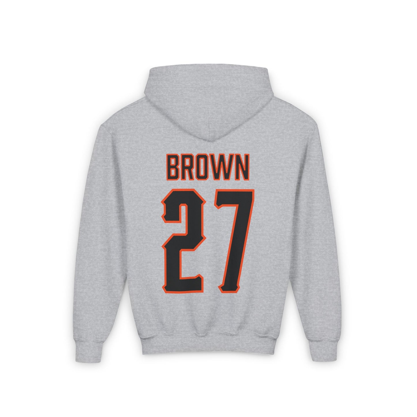 Youth Matthew Brown #27 Cursive Cowboys Hoodie