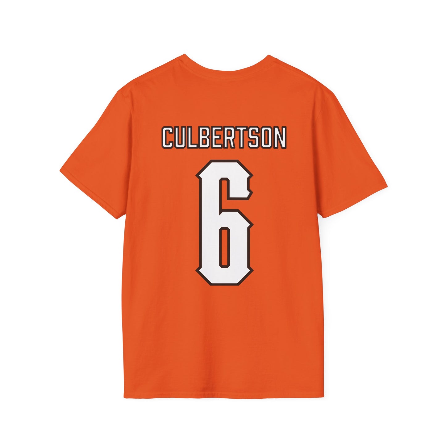 Drew Culbertson #6 Orange Cursive Cowboys T-Shirt