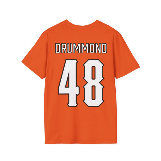 Bryce Drummond #48 Orange Cursive Cowboys T-Shirt