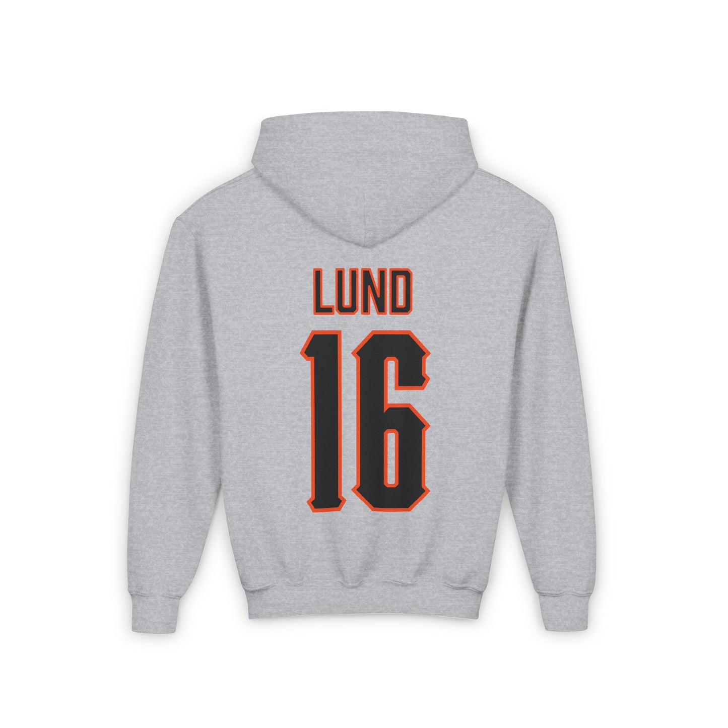 Youth Ethan Lund #16 Cursive Cowboys Hoodie