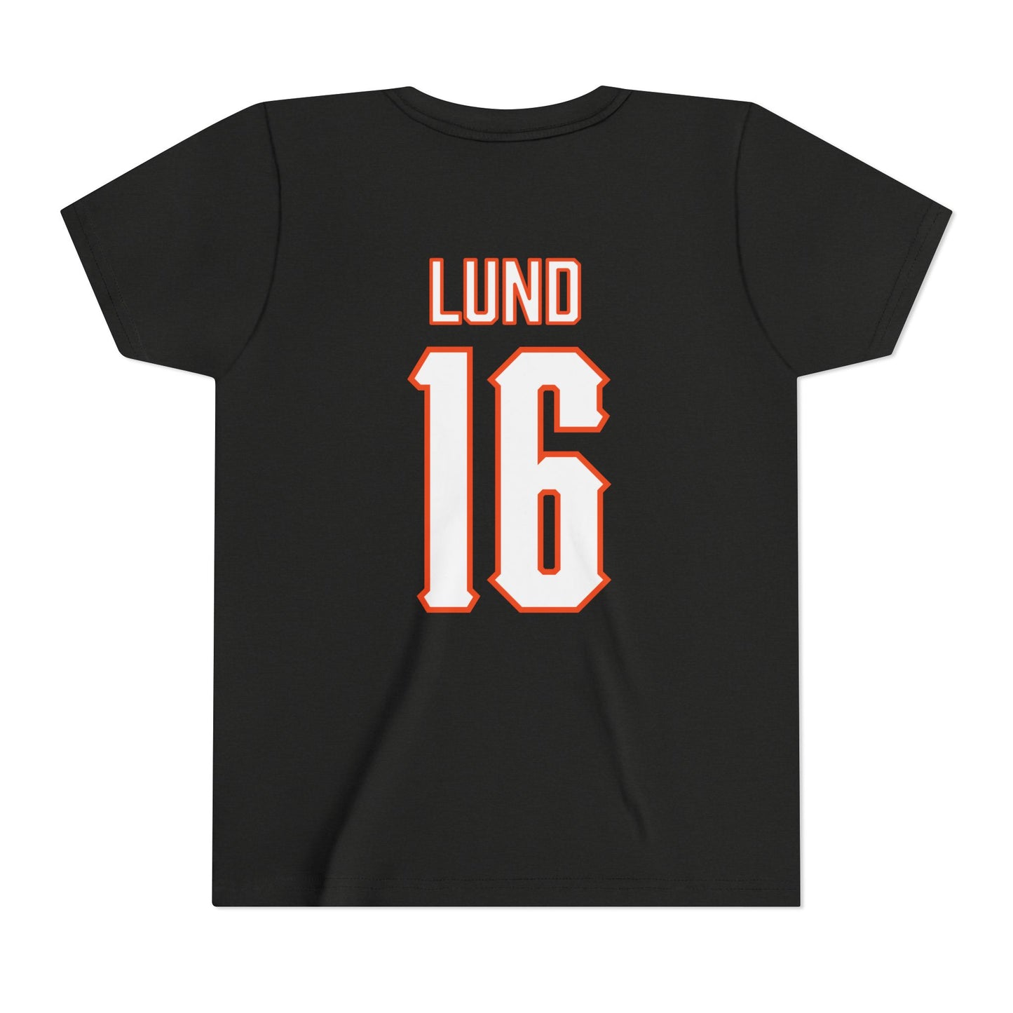 Youth Ethan Lund #16 Cursive Cowboys T-Shirt